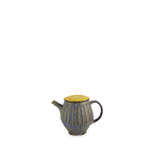 Indigo Teapot with Yellow Lid