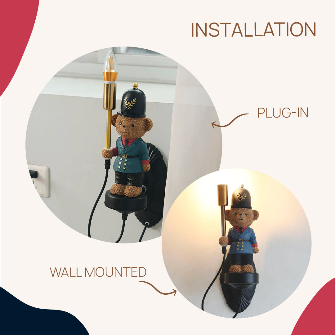 Teddy Soldier Wall Lamp