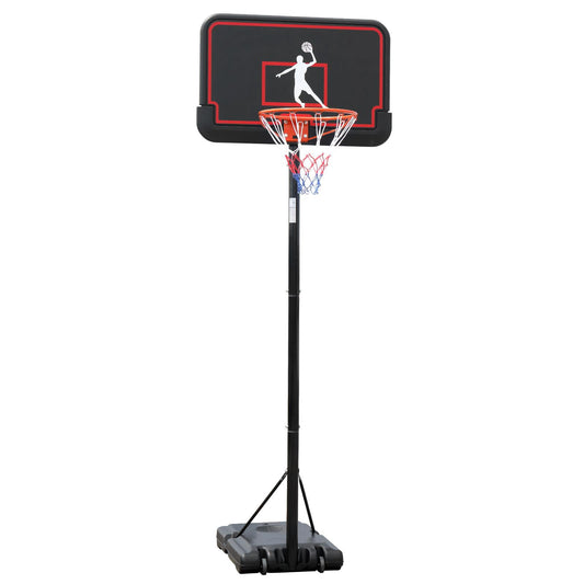 Zimtown Basketball Goal Hoop Stand 8-10ft Height Adjustable, Movable for Kids Teen Outside Backyard Playing